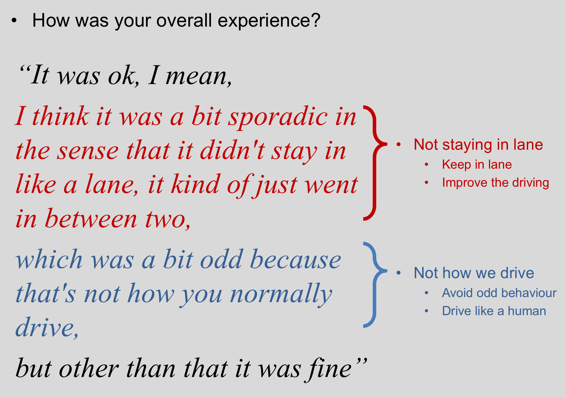 Example of text as transcribed from one interview